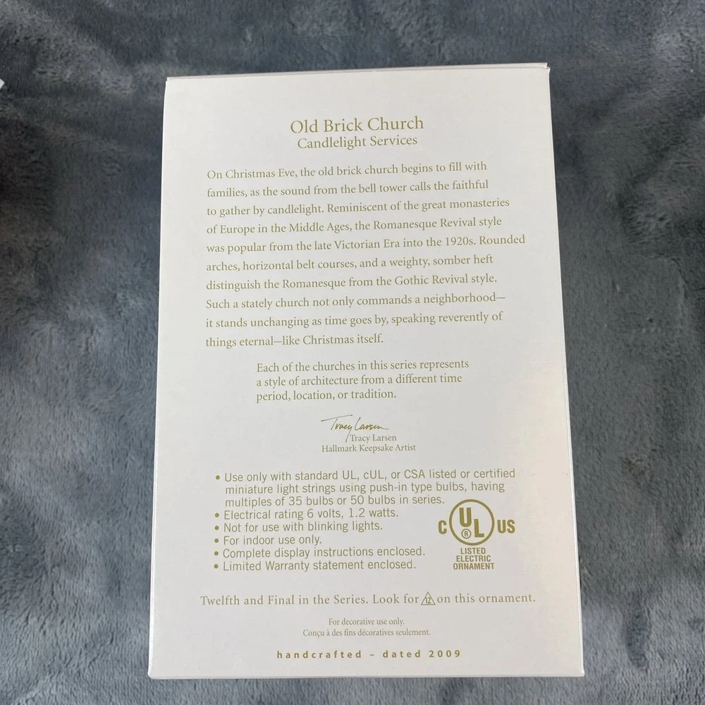 Hallmark Keepsake Ornament Old Brick Church Candlelight Services